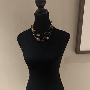Dynamite Multi-Layered Brown Necklace